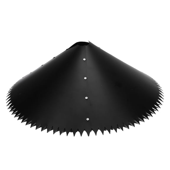 MHXCV Wrap-Around Squirrel Baffles with Spikes for Bird Feeder Pole, 3-Piece Heavy Duty Weather Resistant Jet Black Tree Guard Shield Protector for Outdoor Hanging Birdfeeders (11.8 inches / 30.0 cm)