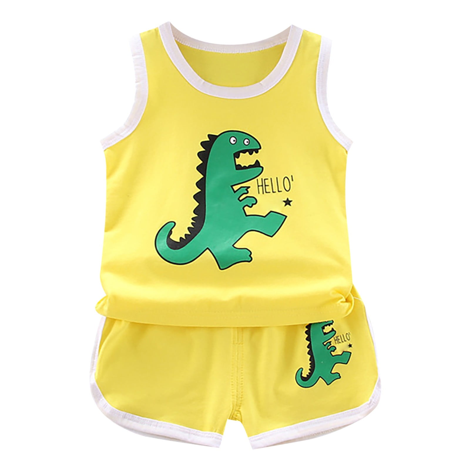 MHZLDYZ 5T Boy Clothes Toddler Boys Round Neck Sleeveless Dinosaur ...