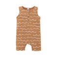thumbnail image 1 of MHZLDYZ Baby Boy Onesies Infant Boys Girls Sleeveless Wave Pattern Crawl Suit for 0 To 24 Months Newborn Onesies Girl Baby Items Baby Items(Coffee,G), 1 of 6