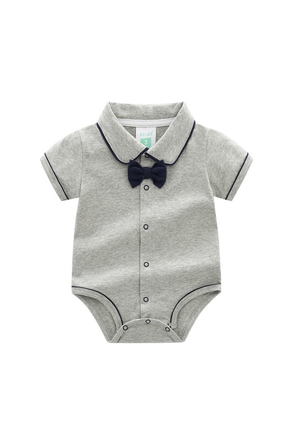 Baby Boy Outfits Newborn Baby Boys Bow Short Sleeve Outsie Bodysuit Banquet Wedding Jumpsuit Clothes Onesies 6-9 Months Baby Clothes Boy Baby Clothes Boy(B,66)
