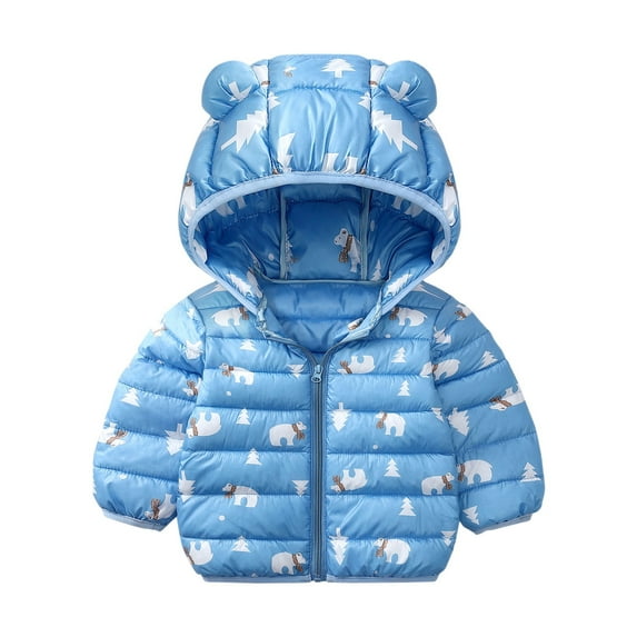 MHZLDYZ Baby Boys Girls Hooded Coat Toddler Kids Baby Girl Boy Bear Ear Puffer Jacket Winter Down Jacket Coat Infant Lightweight Outerwear (C,120)