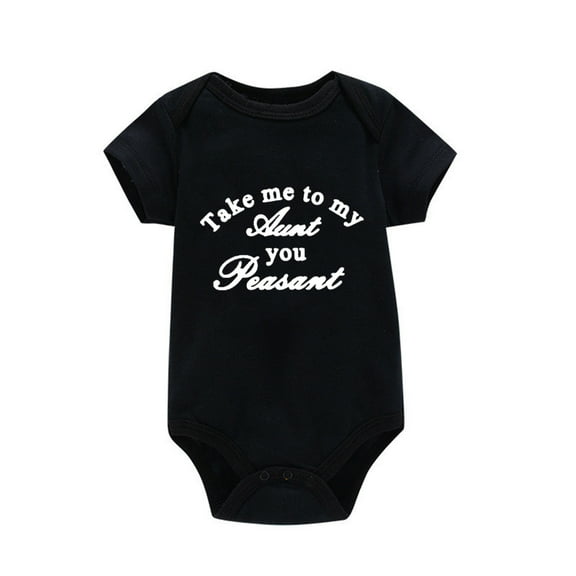 MHZLDYZ Baby Onesies 6-9 Months Boy Infant Boys Girls Short Sleeve Letter Print Romper Bodysuit Newborn for Children Clothes White Onesies 6-9 Months 6-9 Month Boy Clothes (Black,3M)