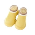 thumbnail image 1 of MHZLDYZ Baby Sneakers Autumn Children Toddler Shoes Boys And Girls Floor Sports Socks Shoes Solid Color Light And Comfortable Baby Booties Infant Walking Shoes Baby Shoe(Yellow,19), 1 of 4