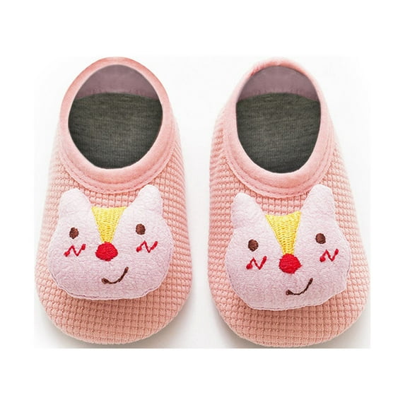 MHZLDYZ Baby Sock Shoes Baby Cotton Sandals Light Soft Sole Toddler Sandals Unisex With Cartoon Decoration for Children Learning To Walk Baby Boy Boots Baby Slippers 0-30 Months (Pink,L)