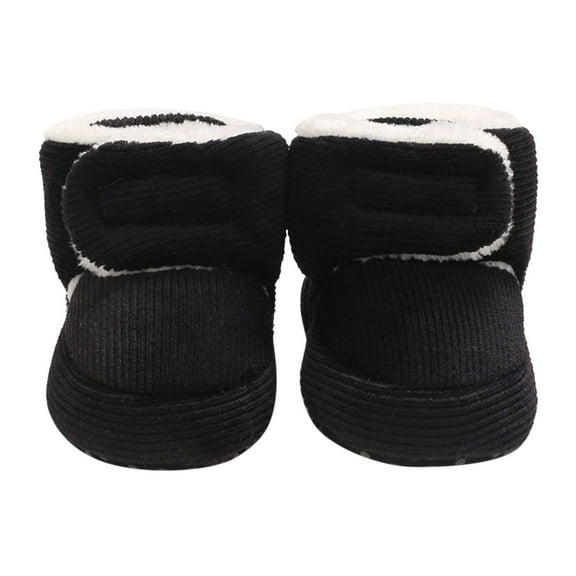 MHZLDYZ Baby Walking Shoes 12-240 Months Winter Children And Infant Toddler Shoes Boys And Girls Cotton Boots Solid Color Simple Design Hook Loop for Warm And Comfort (Black,11)