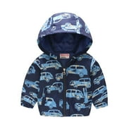 MHZLDYZ Boys Girls Fall Hooded Jackets Toddler Kids Baby Casual Dinosaur Camouflage Zip Windproof Jacket Hooded Trench Lightweight Kids Coats Windbreaker Outerwear (Green,120)