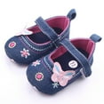 thumbnail image 1 of MHZLDYZ Boys Shoes Infant Girls Sneakers Baby Newborn Cute Bow Embroidered Walking Shoes Flat Shoes Denim Models Baby First Walking Shoes Toddler Walking Shoes Sock Shoes for Baby Girl(A,11), 1 of 6