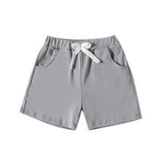 MHZLDYZ Boys Shorts Size 6 Toddler Boys Girls Solid Sport Shorts Kids Beach Shorts Blue Pants Boys' Shorts (Gray2,100)