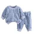 thumbnail image 1 of MHZLDYZ Cute Clothes for Girls 10-12 Boys' Pyjamas Flannel Girls' Baby Pyjamas Children'S Autumn And Winter Homewear Set Thickened Warm Two Piece Fashion Set(Blue,90), 1 of 6