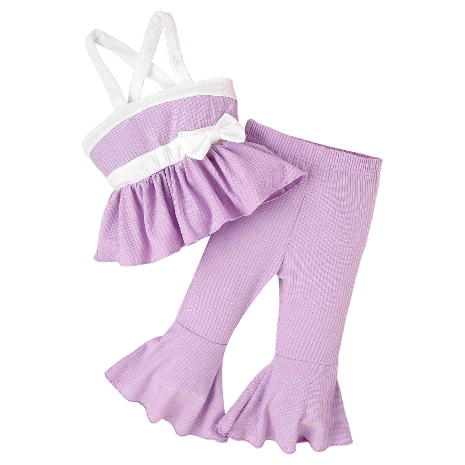 MHZLDYZ Girl Clothes Size 6 Summer Toddler Girls Sleeveless Bowknot