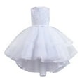 thumbnail image 1 of MHZLDYZ Girl Dresses Size 14-16 Big Girls Party Dress Sequins Puffy Yarn Trailing Dress Wedding Gowns Dresses Piano Performance Dresses(White,150), 1 of 9