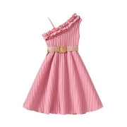 MHZLDYZ Girls Summer Dress Children's Clothes Spring Summer Lace Lace Dress European And Dress for Children Girls Dresses Size 14-16 Girls Dresses Size 8 Girl Summer Dress(Red,150)