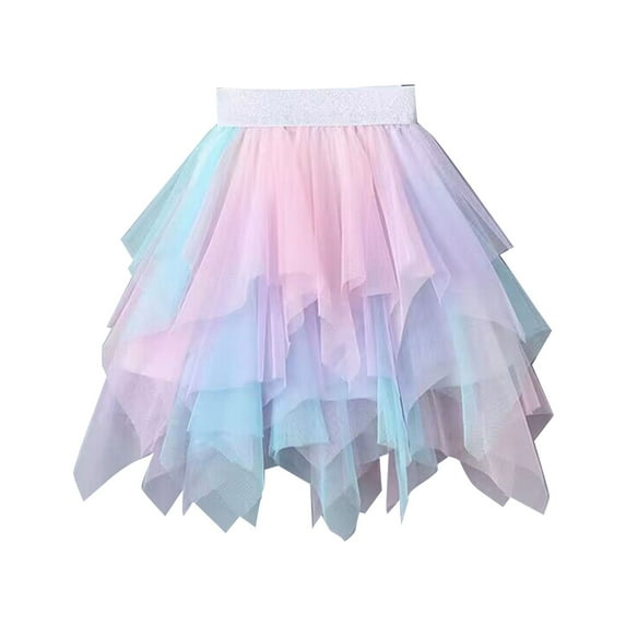 MHZLDYZ Girls Dresses Toddler Girls Tulle Skirt Tutu Dancing Skirt Girls Half Skirt Colorful Four Season Skirt for Girls Girls Dresses Size 8 Girl Dresses Size 6(Blue,160)