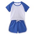 thumbnail image 1 of MHZLDYZ Girls Outfits Size 6 Kids Infant Child Toddler Baby Boys Girls Long Sleeve Cute Sweatshirt Pullover Tops Patchwork Trousers Pants Outfit Set 2Pcs Clothes Kids Clothes Girls (Blue,100), 1 of 6