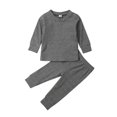 thumbnail image 1 of MHZLDYZ Girls Summer Shirts Sets Boy Ribbed Clothes Girl Tracksuits Shirts+Pants Baby Solid Kids Toddler Girls Outfits&Set Girl Clothes Size 7-8 8 Year Old Girl Clothes (Gray,100), 1 of 6