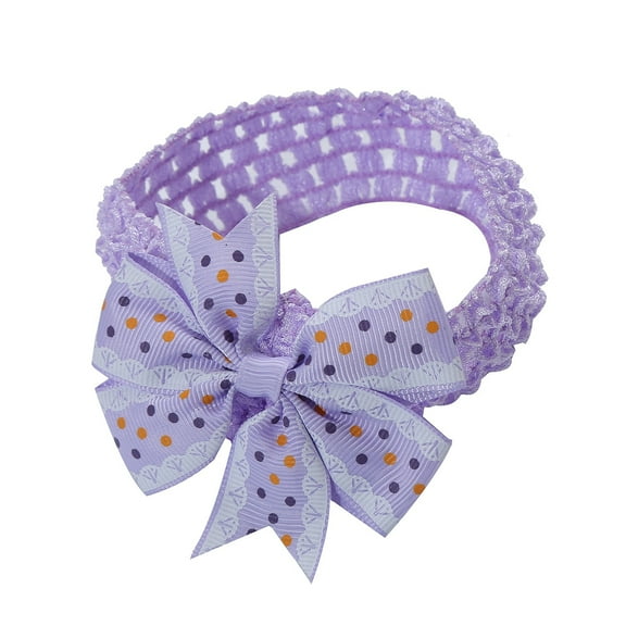 MHZLDYZ Infant Hair Bows Toddler Baby Girls Headband Dot Prints Bowknot Elastic Hair Band for Infant Baby Girl Bows 0-3 Months Infant Bows for Baby Girl Bows for Newborn Baby Girls(Purple,One Size)
