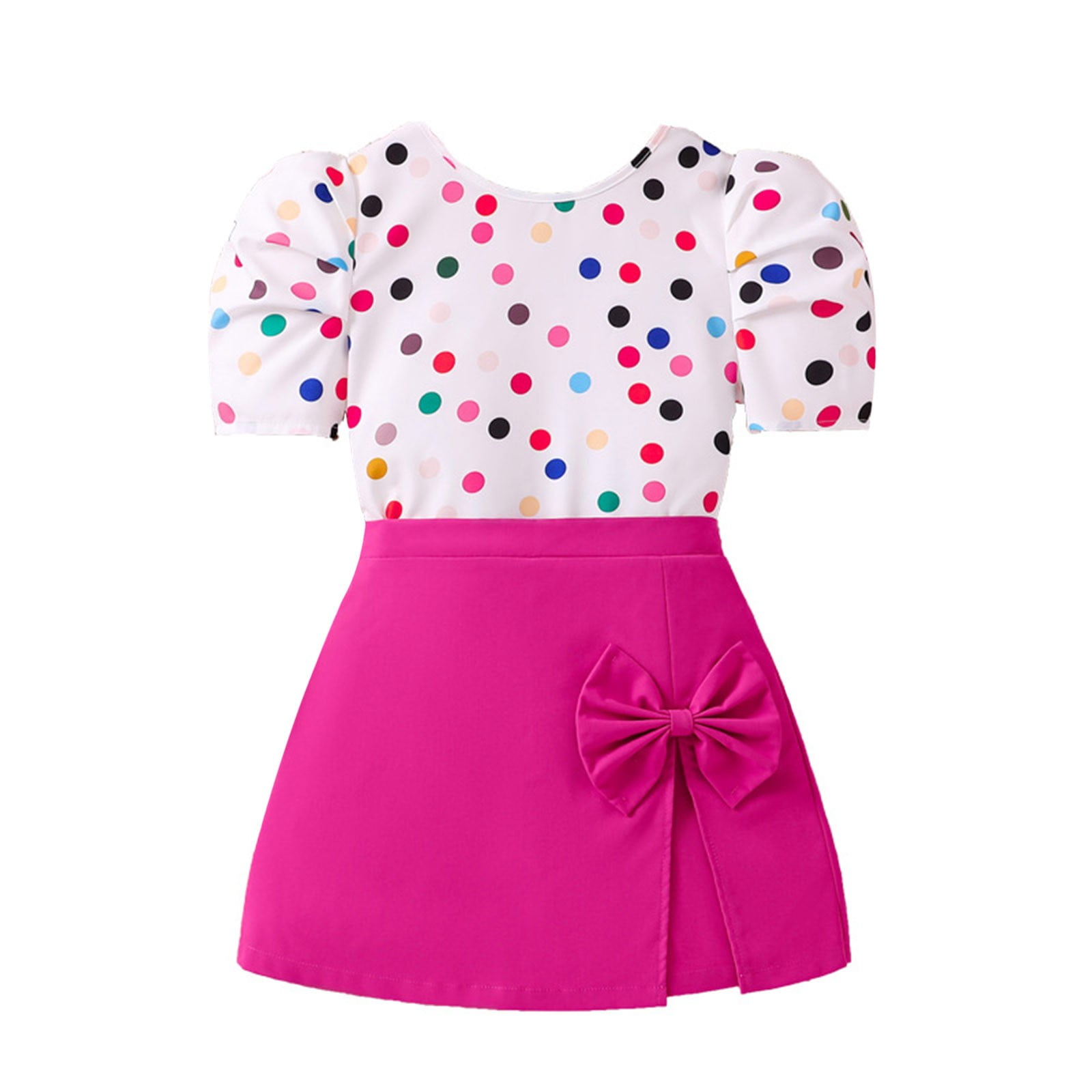 Toddler Grls Floral Prnt Puff Sleeve Organza Overlay Dress | Frocks