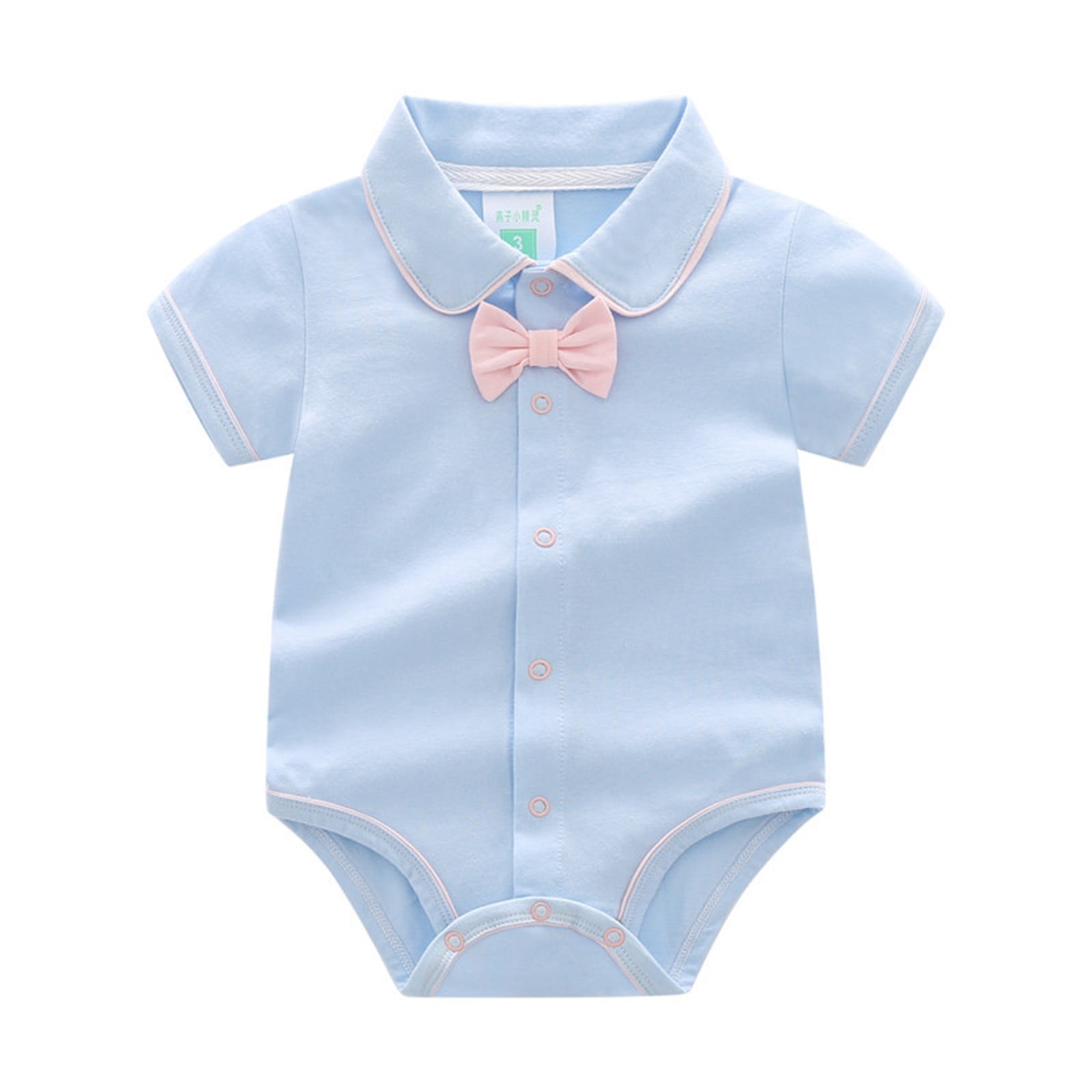 MHZLDYZ Newborn Boy Clothes Newborn Baby Boys Bow Short Sleeve Outsie ...
