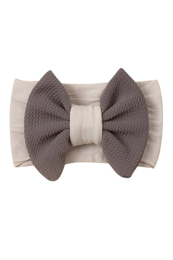 Newborn Girl Bows Toddler Infant Baby Boys Girls Stretch Solid Bowknot Hairband Headwear Headband Newborn Baby Girl Bows Nylon Headbands for Baby Girls Baby Hair Ties(Gray,One Size)