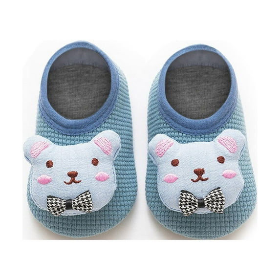 MHZLDYZ Newborn Girl Shoes Baby Cotton Sandals Light Soft Sole Toddler Sandals Unisex With Cartoon Decoration for Children Learning To Walk Newborn Boy Shoes Baby Girl Boots (Blue,L)