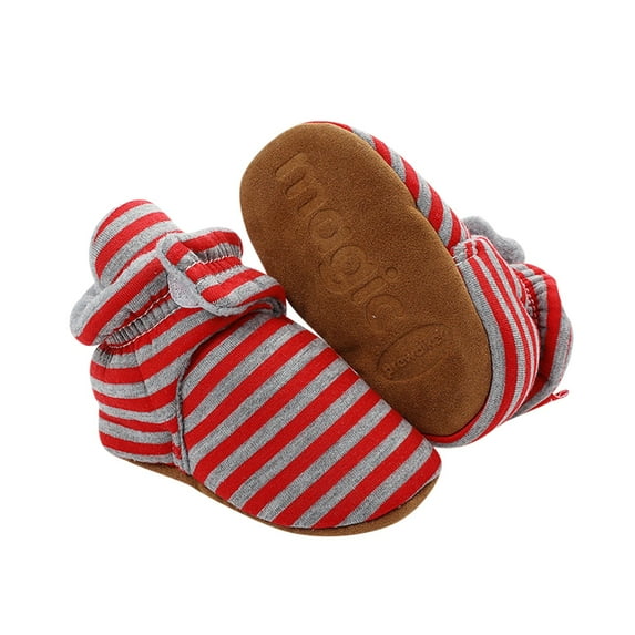 MHZLDYZ Ten Little Shoes Warm Stay Winter Infant Girl Baby Shoes Crib Fleece Boy Slipper Non-Slip On Bootie Baby Shoes Shoes for Toddler Girls Toddler Slip On Shoes (Red,6-9 Months)