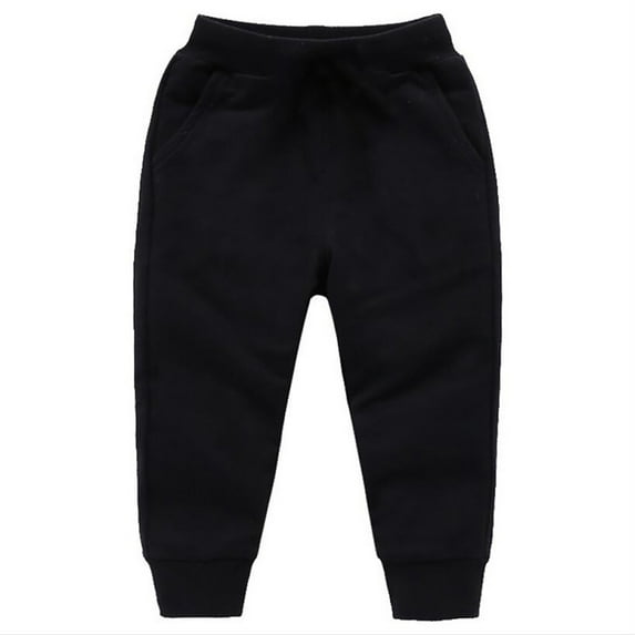 MHZLDYZ Unisex Toddler Jogger Pants Kids Baby Toddler Boys Girls Sweatpants Solid Color Pants Trousers Loose Winter Warm Boys Pants (Black,130)