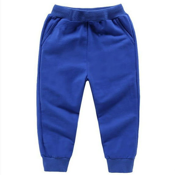 MHZLDYZ Unisex Toddler Jogger Pants Kids Baby Toddler Boys Girls Sweatpants Solid Color Pants Trousers Loose Winter Warm Boys Pants (Blue,130)
