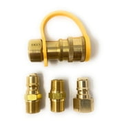 MI MADOL 3/8 Quick Connect, LP Gas Propane Natural Gas Hose Quick Disconnect Kit 100% Solid Brass, 4 Piece
