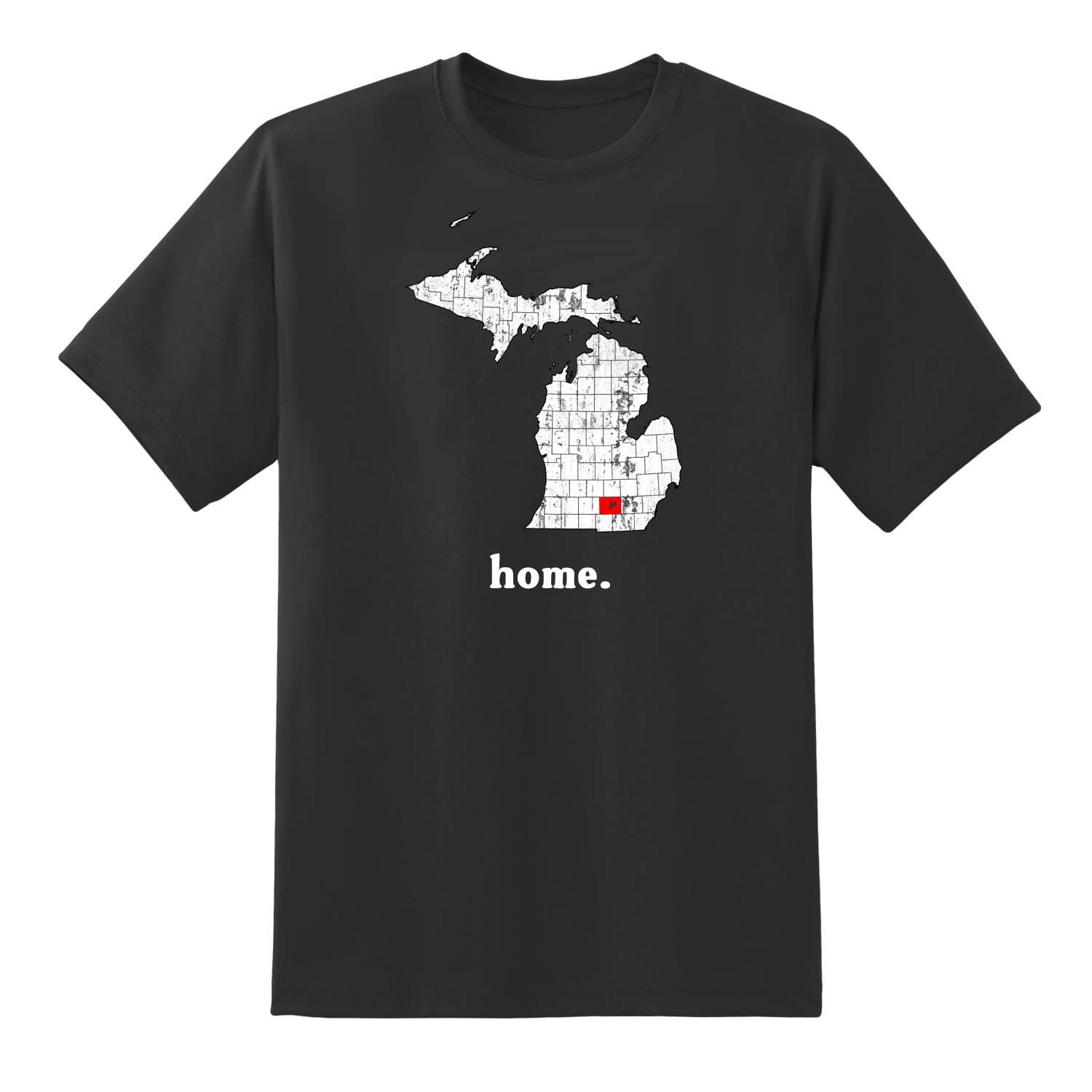 MI Map Michigan Home State Love Michigan Home Design T Shirt for Men Women  Black,XL - Walmart.com