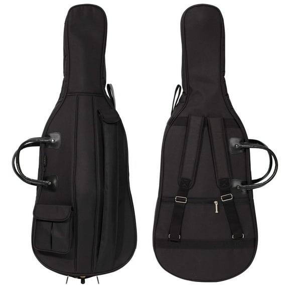 MI&VI CB-5001 Cello Soft Case Travel Gig Bag (3/4 Size) With Multiple Pockets and Adjustable Backpack Straps | 12mm Thick Padding | Waterproof | Non-Abrasive Lining - By MIVI Music