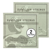 MI&VI Hamilton Violin Strings 2 Case Packs   Universal Full Set 4/4 Scale G-D-A-E with Extra E-String | Germany Steel | Ball-End | Medium Gauge Tension - By MIVI Music