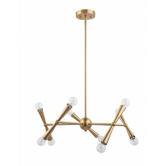 MI110G-Brio Lighting-Mizu - 10 Light Chandelier In Mid-Century Modern Style-54.8 Inches Tall and 24.8 Inches Wide