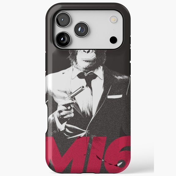 MI6 Super Spy Chimp Anzee Monkey iPhone Case 17 through 11 Pro Max