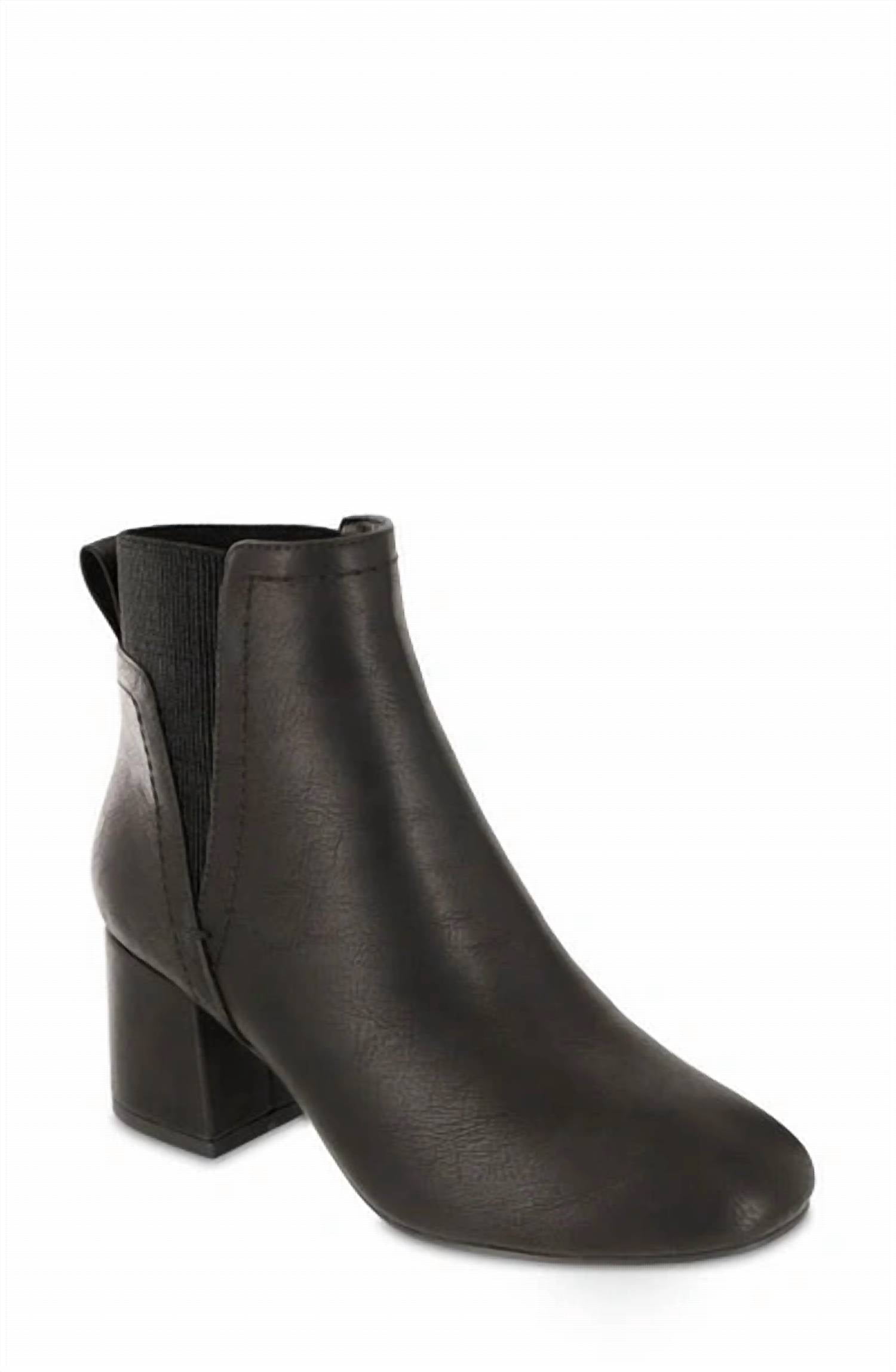 Mia Basic Boots, Black - Walmart.com