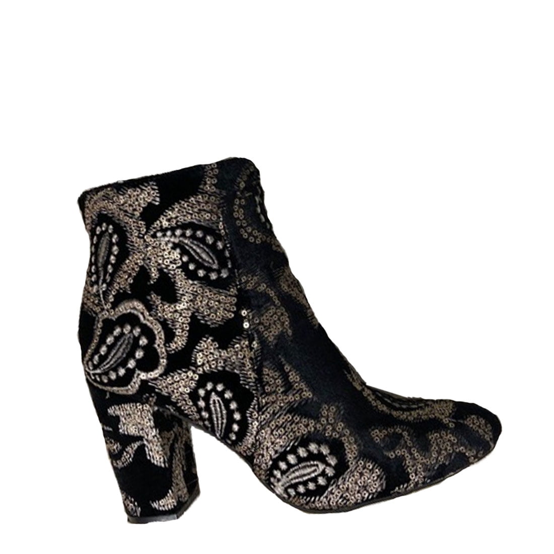 Mia rosebud embroidered block shop heel bootie