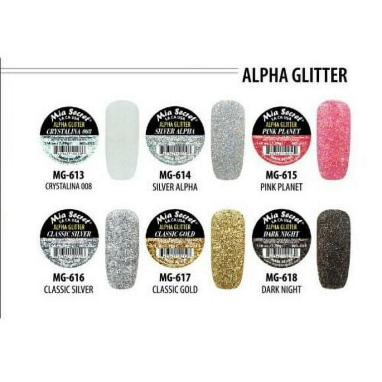 Mia Secret - Alpha Glitter & Acrylic Covers nails set. Elegant and