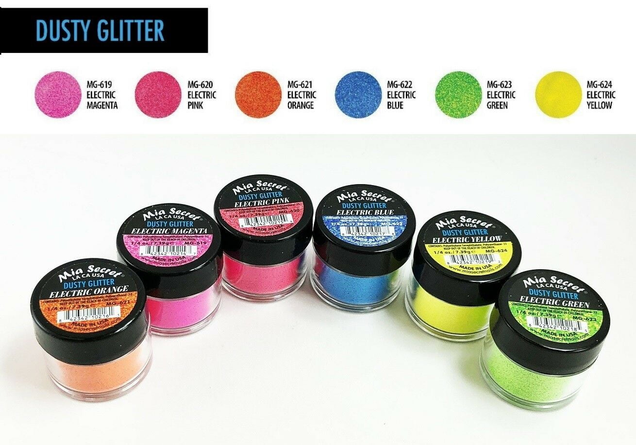 MIA SECRET - 6 COLORS SET - DUSTY GLITTER (From ALPHA&DUSTY GLITTER 12 Colors Set