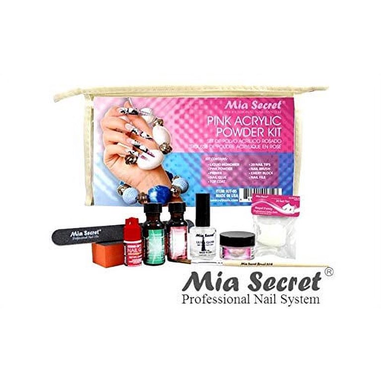 Mia Secret Pink & Clear Acrylic Powder Nail Kit The Additude Shop