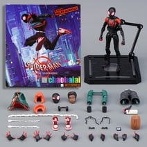 MIA Spider-Men: Into the Spider-Verse Miles Morales Full Body Movable Figure Model, Replacement Accessories Gestures, Masks
