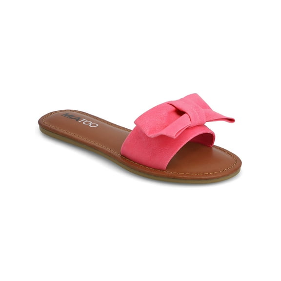 MIA TOO Women's Blonddie Flat Bow Slide Sandal
