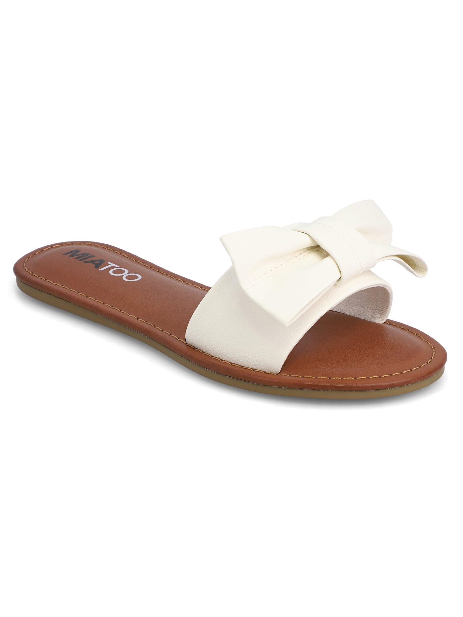 MIA TOO Women's Blonddie Flat Bow Slide Sandal