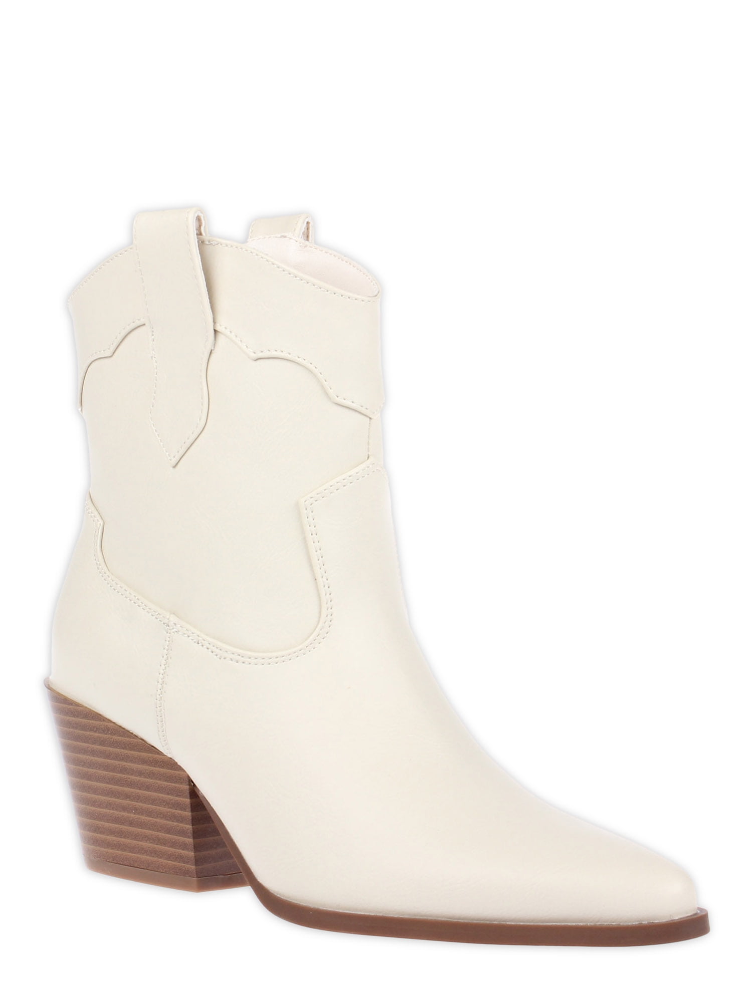 MIA Women's Patton Black Bootie - Western Style Almond Toe Bootie With Block Heel & Side Zipper