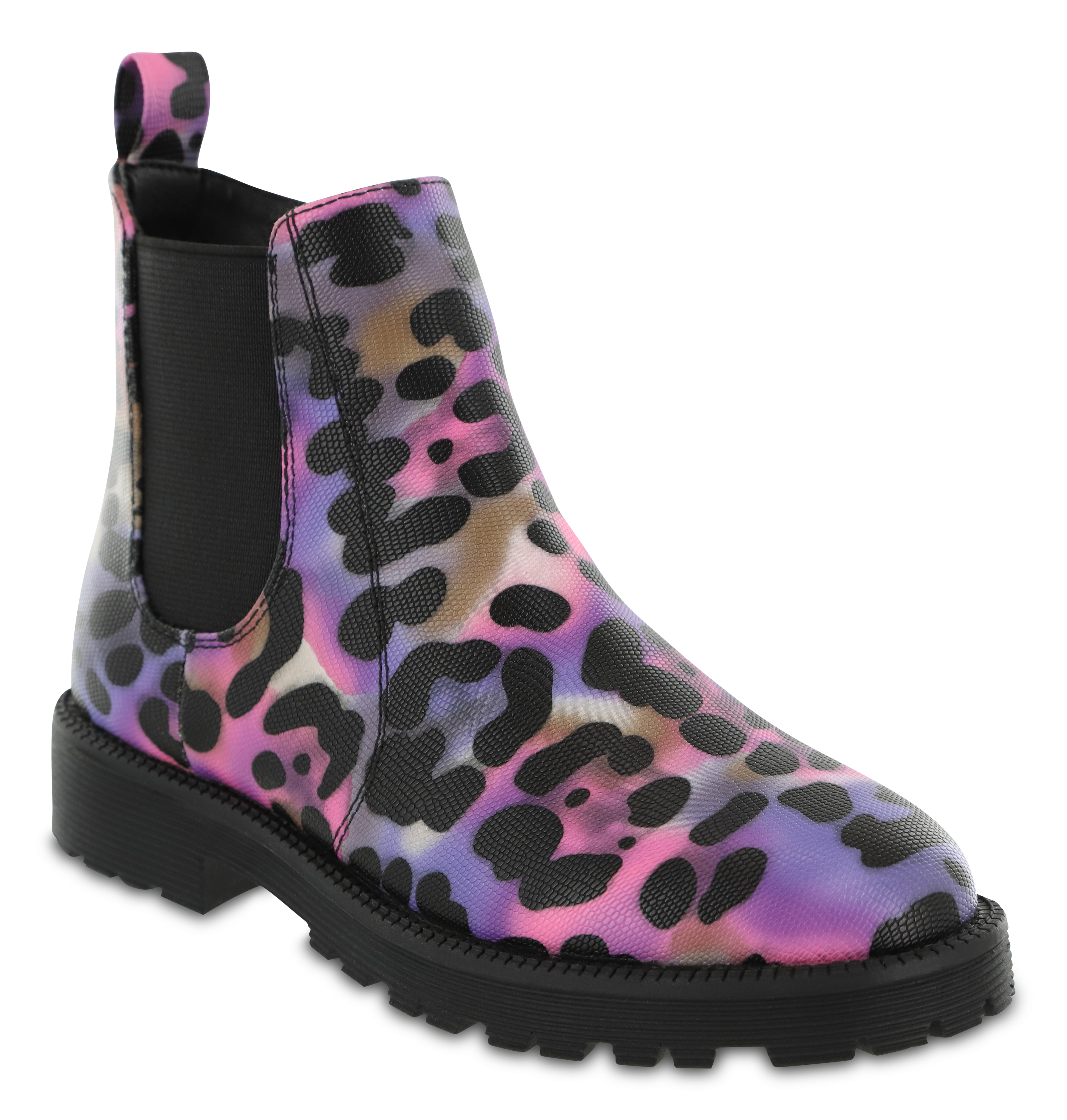 MIA Youth Casual Glitter Chelsea Boot, Black, Unisex Kids