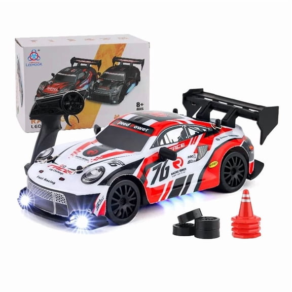 MIADEAL Fast Remote Control Drift Car, 1:16 Scale RC Model, Fun Race Car, Interchangeable Wheels, White