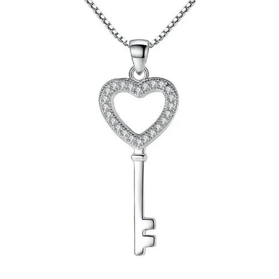 MIADEAL Keys to the Kingdom Necklaces in Gift Box, Cubic Zirconia, 925 Sterling Silver