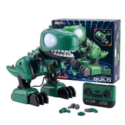 MIADEAL RC T-Rex Dinosaur Toy, Interactive Assembly, Full Remote Control, Green