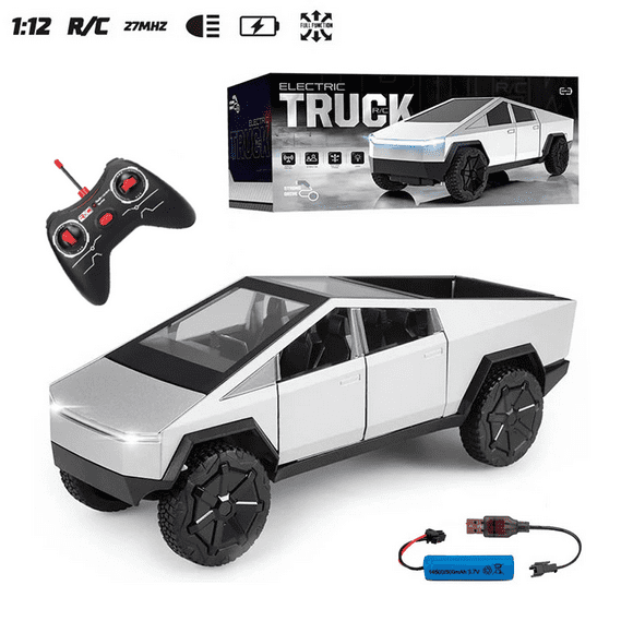 MIADEAL Tesla Cyber Truck RC Remote Control Vehicle, 1:12 Scale, Includes Rechargeable Battery, Model TC2000