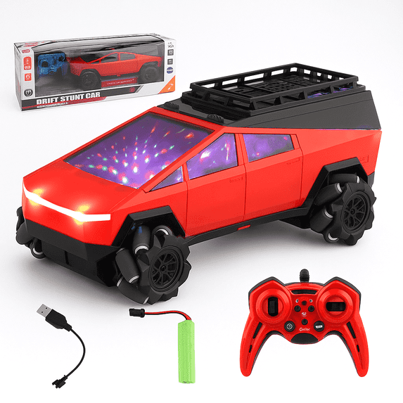 MIADEAL RC Electric Truck Remote Control Toy, Lights and Sounds, 360 Degree Rotation and Drifting, Model TC888W
