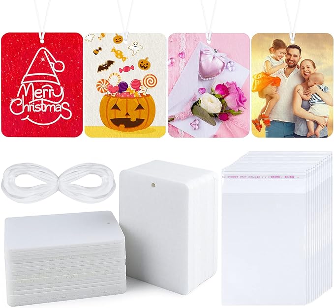 MIAHART 30 Pieces Sublimation Air Freshener Blanks with Bags, DIY