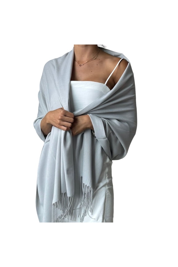 Women's Scarf Pashmina Shawls and Wraps for Events Gifts Evening Dress Shawl (Gray)